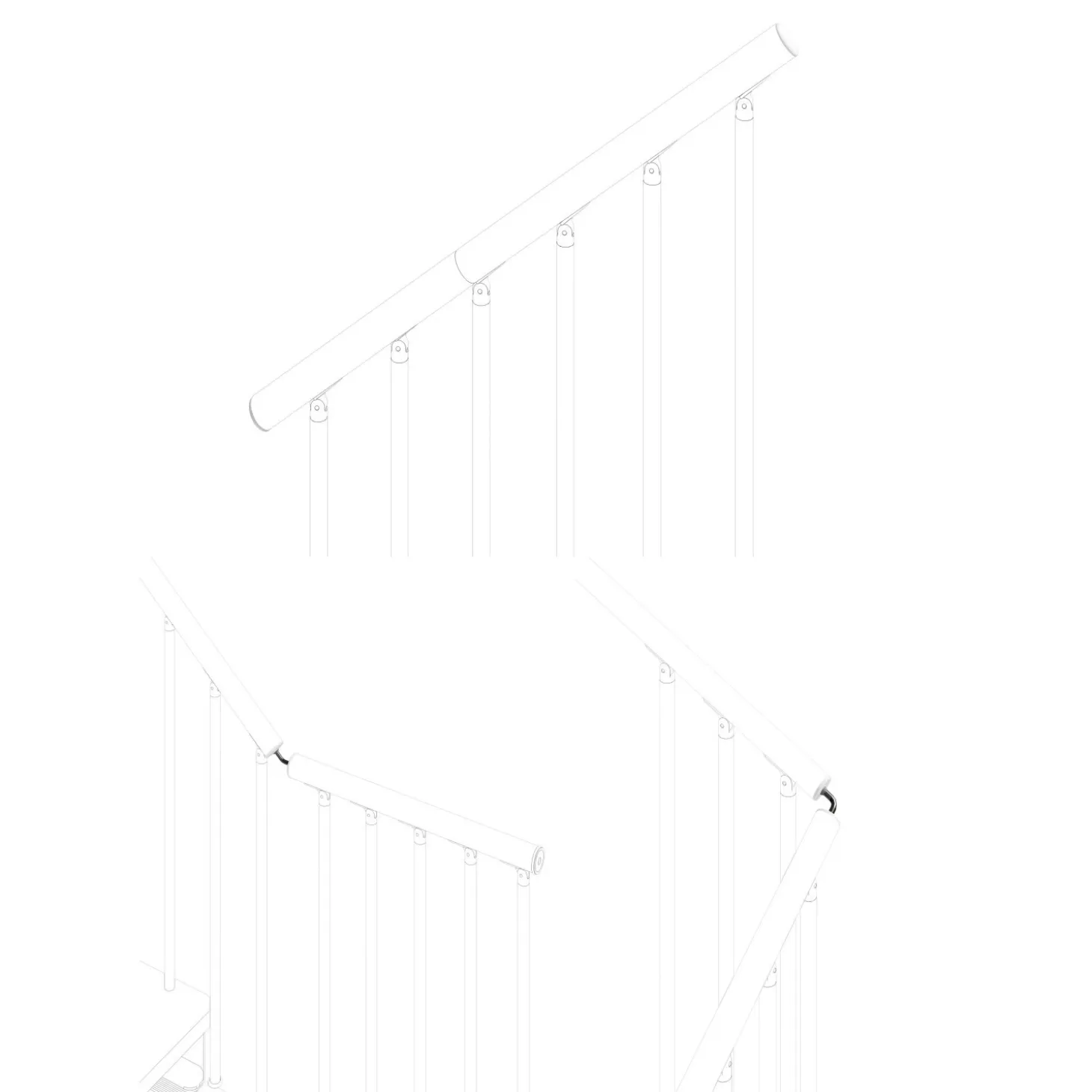 Accessori per corrimano in plastica bianco