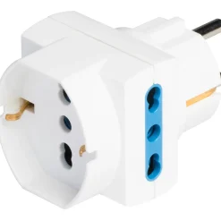 Adattatore multiplo spina franco / tedesco e 3 prese bianco