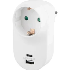 Adattatore per presa con 2 porte USB Bianco
