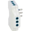 Adattatore Spaziozero spina 10A 2P+T e 3 prese 10A 2P+T bianco