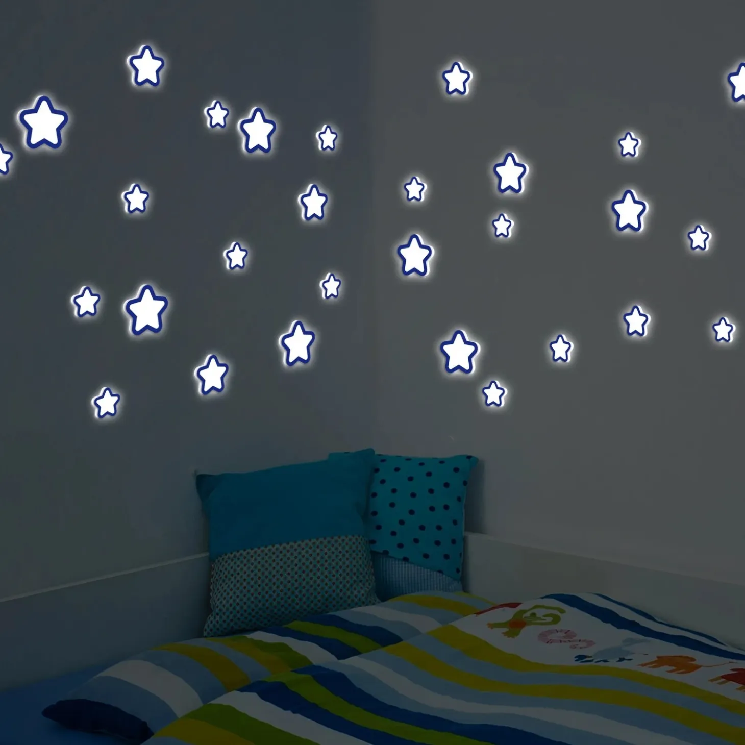 Adesivo decorativo in gomma Stelle fosforescenti 31x31 cm