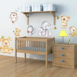 Adesivo murale Cute Animals 2 fogli 47 x 67 cm