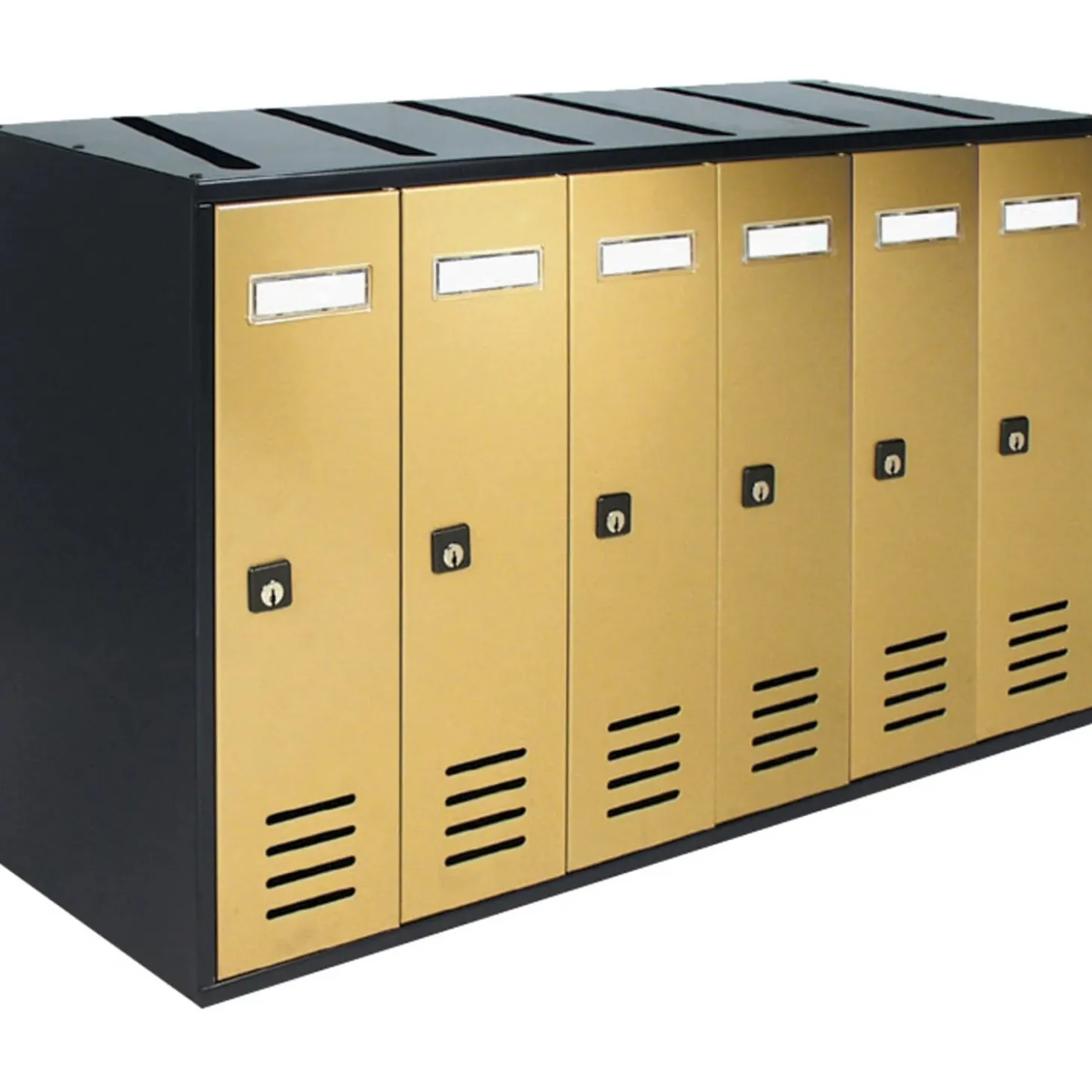 Alubox casellario postale 6 posti rivista oro 39 cm x 63 cm x 25 cm