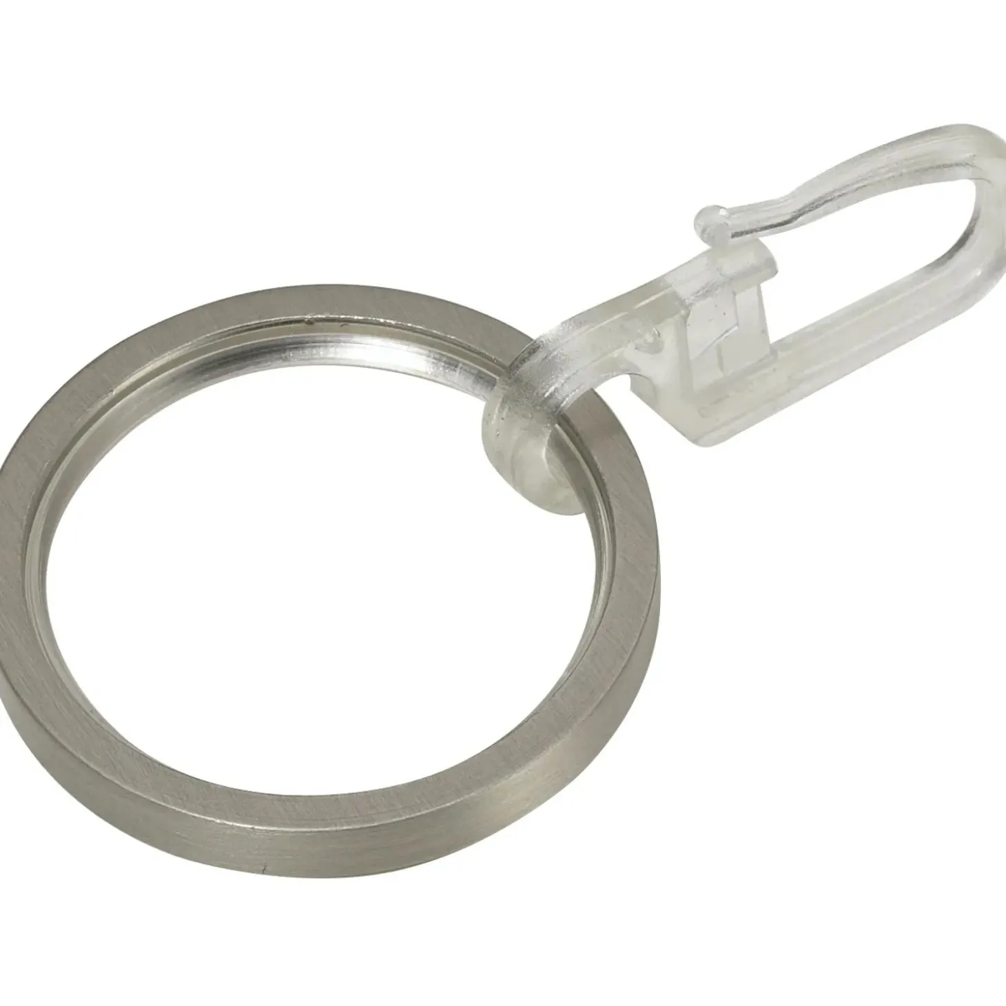 Anello piatto con gancio per bastone tenda argento Ø 4 cm 10 pz