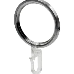 Anello piatto con gancio per bastone tenda cromo Ø 4 cm 10 pz