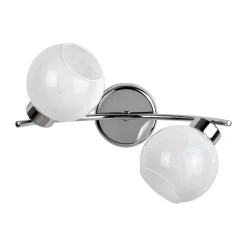 Applique Bolle 2 luci 34x14,5 cm bianco/cromo