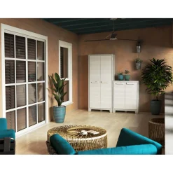 Armadio basso Keter Maximo 80x44x100H cm grigio-bianco