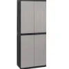 Armadio da esterno alto Bios Midi in plastica 2 ante 3 ripiani 65x37x165 cm