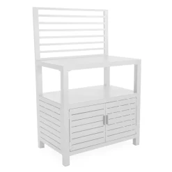 Armadio da esterno basso in alluminio bianco 90x56x141 cm