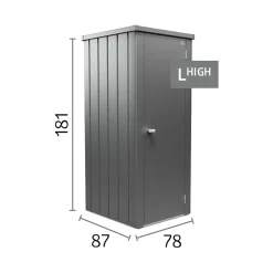 Armadio da esterno Biohort Julia taglia L High grigio quarzo metallizzato