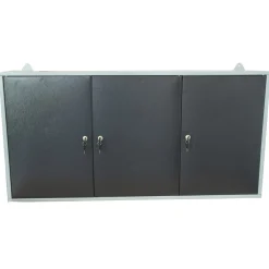 Armadio porta attrezzi 3 ante 120x20x60 cm nero