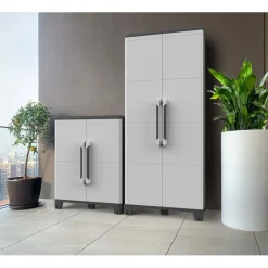 Armadio Terry a 2 ante con 1 ripiano modulabile grigio