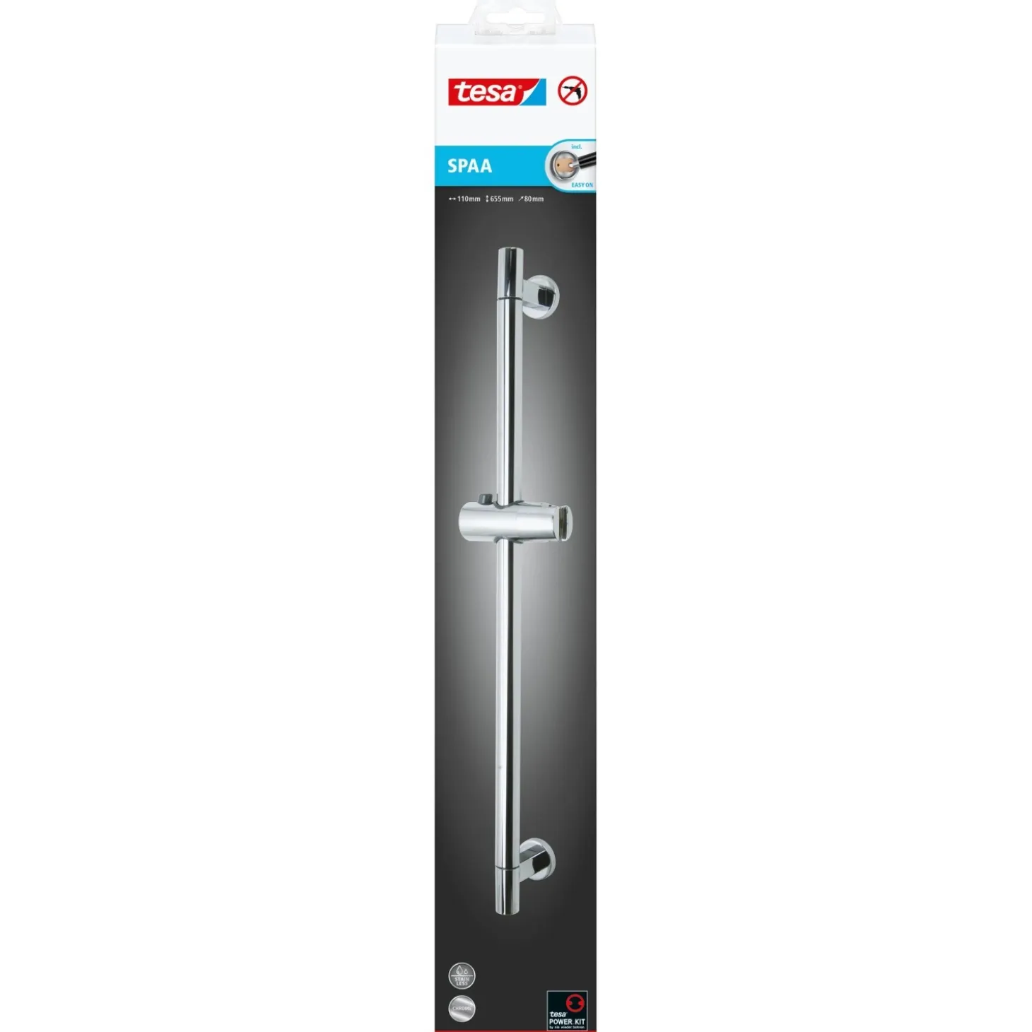 Asta doccia con supporto regolabile 655 mm Tesa Spaa