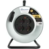 Avvolgicavo elettrico senza cavo in metallo 4 prese 10/16A 50 m