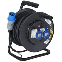 Avvolgicavo Industriale 2 prese CEE IP44 H07RN-F 3G1.5. 30 m Nero