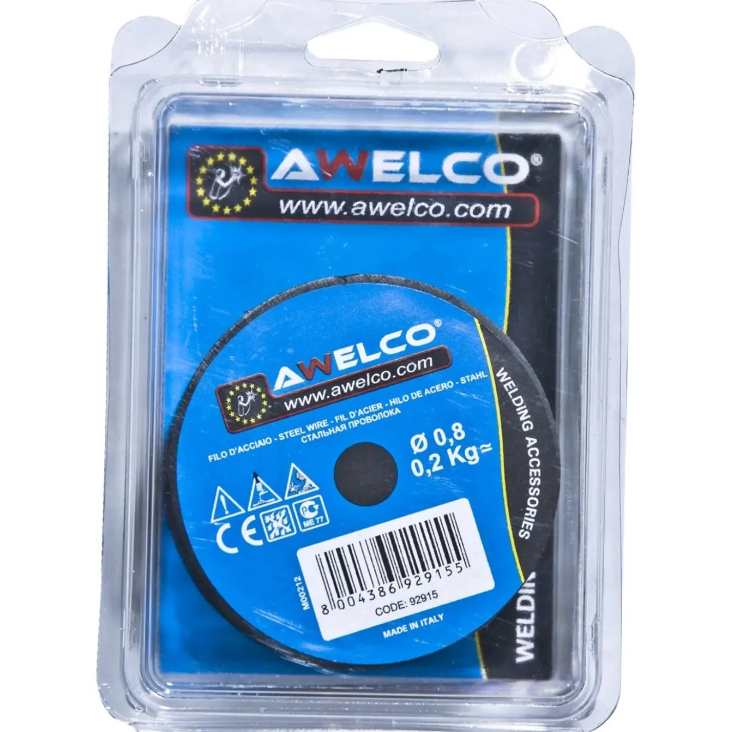 Awelco bobina filo ramato per saldatura con gas Ø 0,8 mm Kg 0,2 blister 1 pezzo