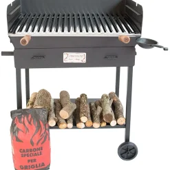 Barbecue a carbone e legna Cruccolini Festa BA22 nero