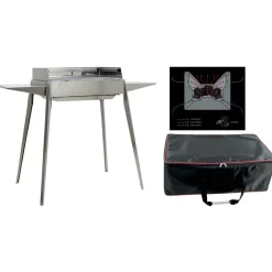 Barbecue a carbonella El Gaucho Asado Etna inox 60x40 cm con ripiani laterali