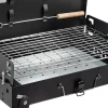 Barbecue a carbonella pieghevole da campeggio nero