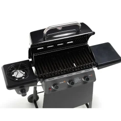 Barbecue a gas Diablox 3 bruciatori nero con fornello laterale