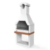 Barbecue in muratura Monza griglia 67 cm 88x58x197 cm rosso e grigio