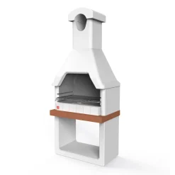 Barbecue in muratura Monza griglia 67 cm 88x58x197 cm rosso e grigio
