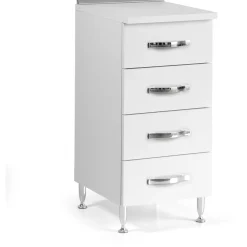 Base cucina 4 cassetti 40 cm bianco frassinato