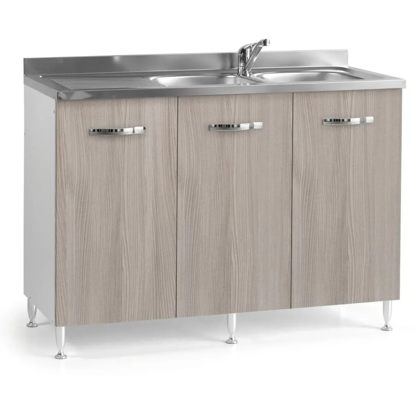 Base cucina sottolavello 3 ante 120 cm olmo