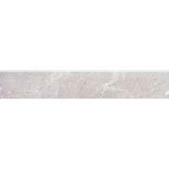 Battiscopa in gres porcellanato effetto marmo grigio lucido 48x7 cm