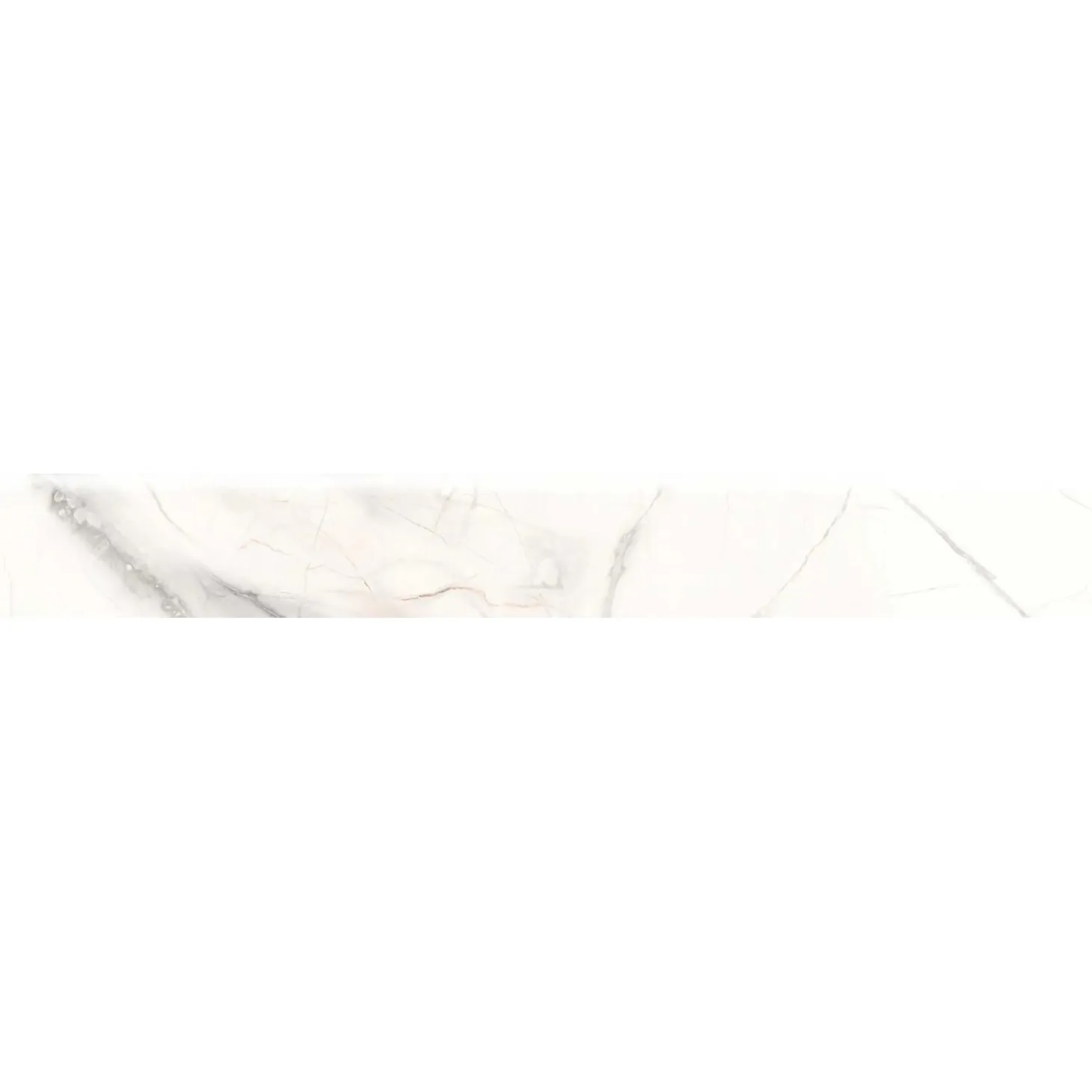 Battiscopa in gres porcellanato Iberis Crystal bianco 7,5x60 cm