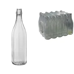 Bottiglie di vetro costolata da 1 l cf 20 pezzi