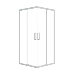 Box doccia quadrato Cobalt cromato in vetro