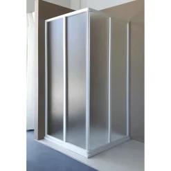 Box doccia rettangolare 4 ante scorrevole 68-79/78-89 cm bianco