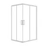 Box doccia rettangolare Cobalt cromato in vetro H 185 cm