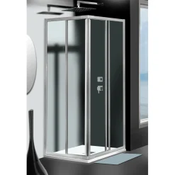 Box doccia Shark estensibile vetro trasparente 68-80x68-80 x H185 cm