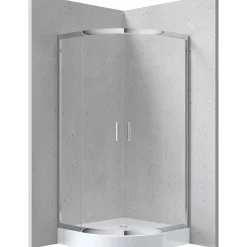 Cabina doccia Juraguá con piatto semicircol Caimito Idrostile 800x1850 mm cromo