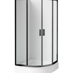 Cabina doccia Juraguá con piatto semicircol Caimito Idrostile 800x1850 mm nero