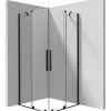 Cabina doccia quadrata Cabaiguán Idrostile vetro trasparente 800x1950 mm nero
