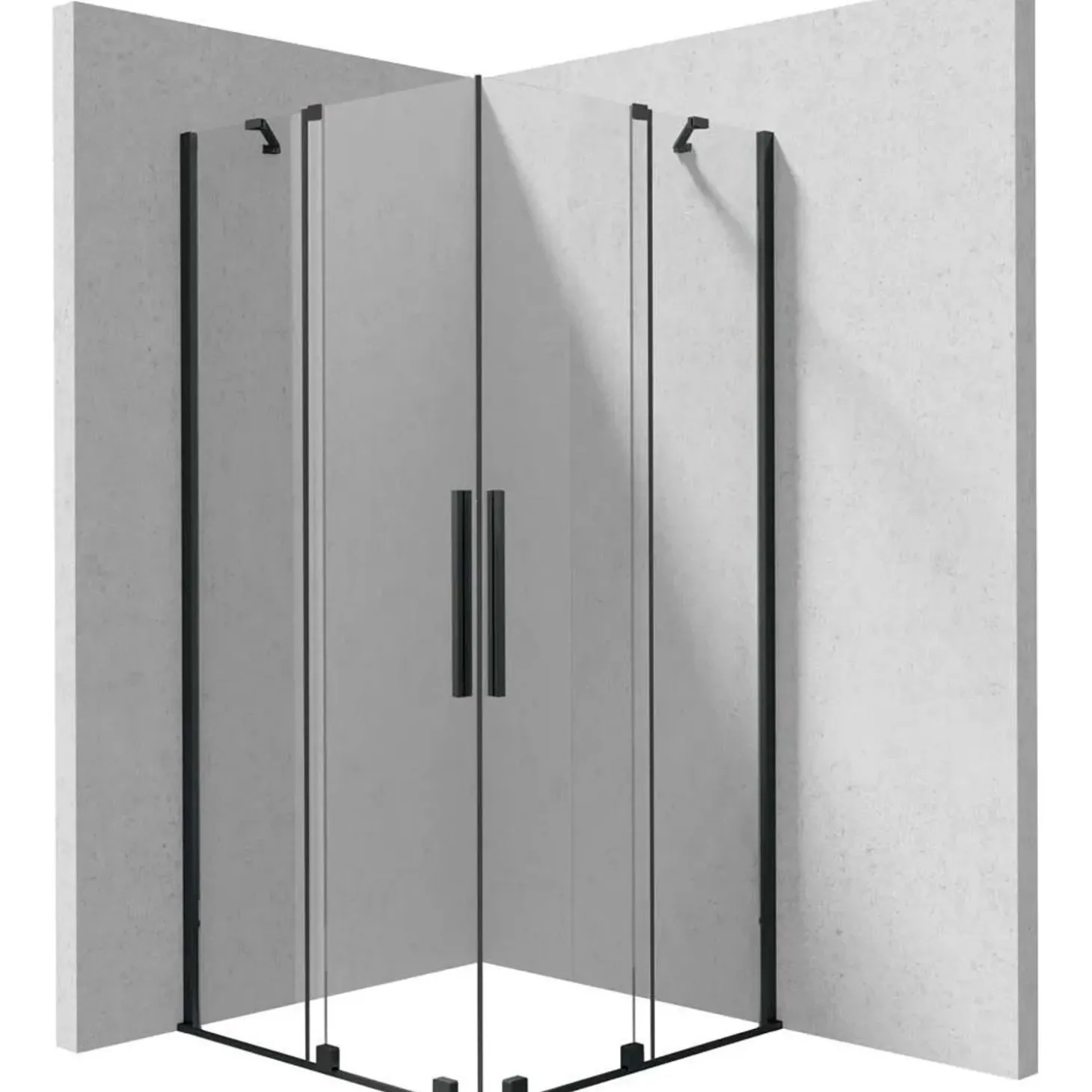Cabina doccia quadrata Cabaiguán Idrostile vetro trasparente 800x1950 mm nero