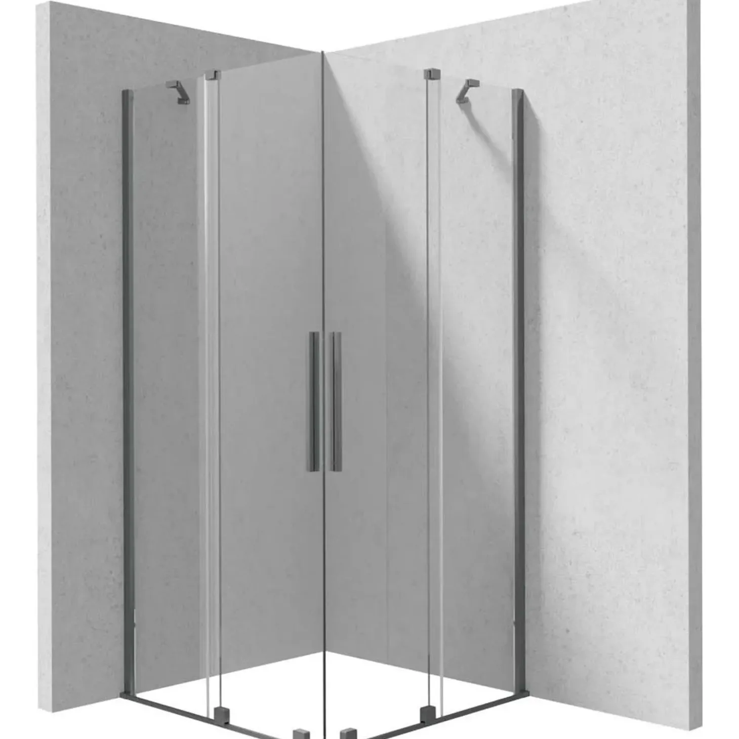 Cabina doccia quadrata Cabaiguán Idrostile vetro trasparente 800x1950 mm titanio