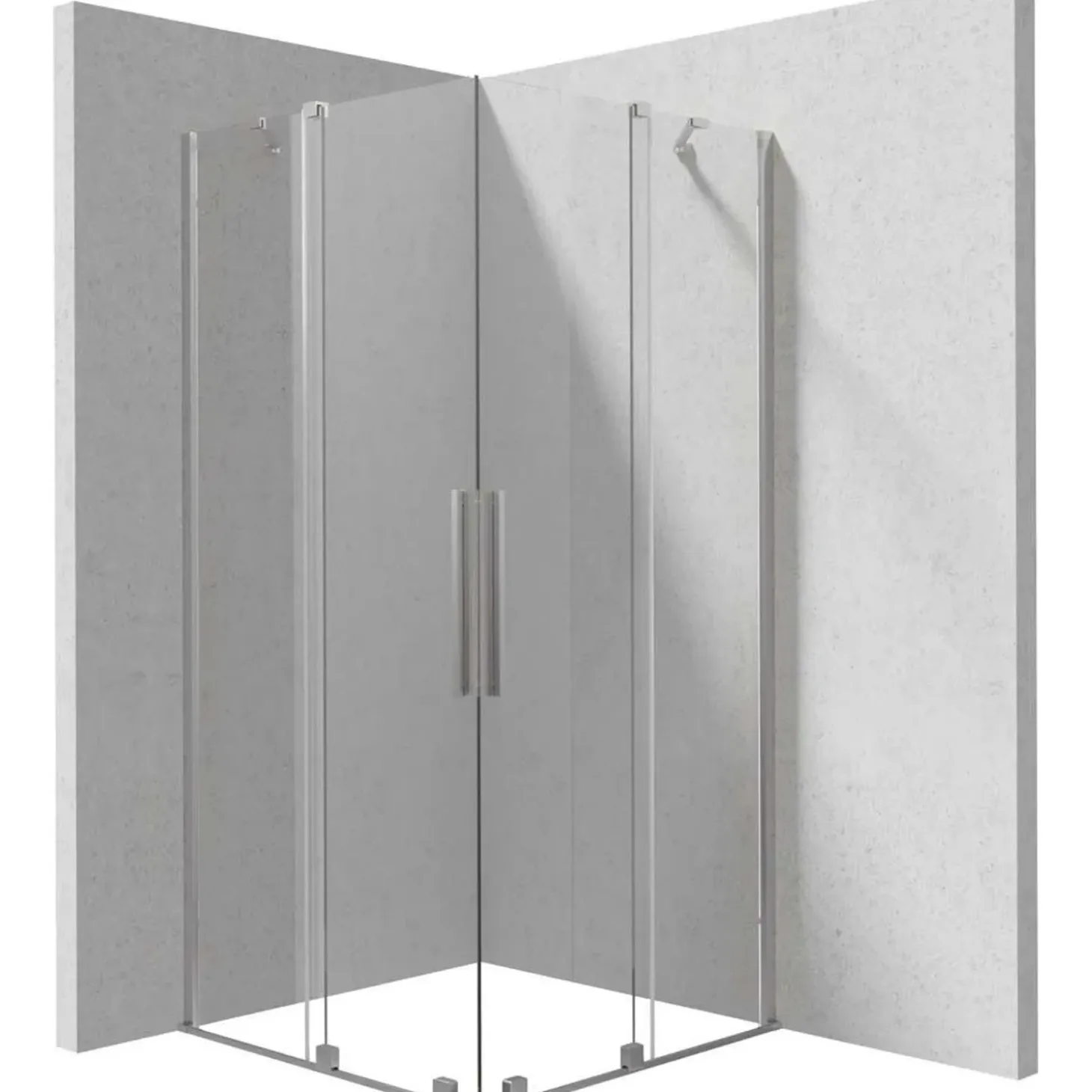 Cabina doccia quadrata Cabaiguán Idrostile 900x1950 mm acciaio spazzolato