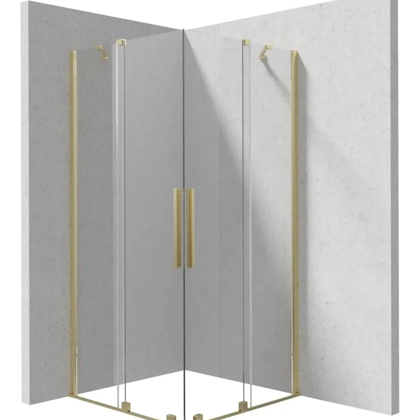 Cabina doccia quadrata Cabaiguán Idrostile 900x1950 mm oro spazzolato