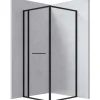 Cabina doccia quadrata Placetas Idrostile Punk vetro trasp 900x2000 mm nero