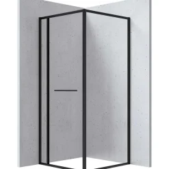 Cabina doccia quadrata Placetas Idrostile Punk vetro trasp 900x2000 mm nero