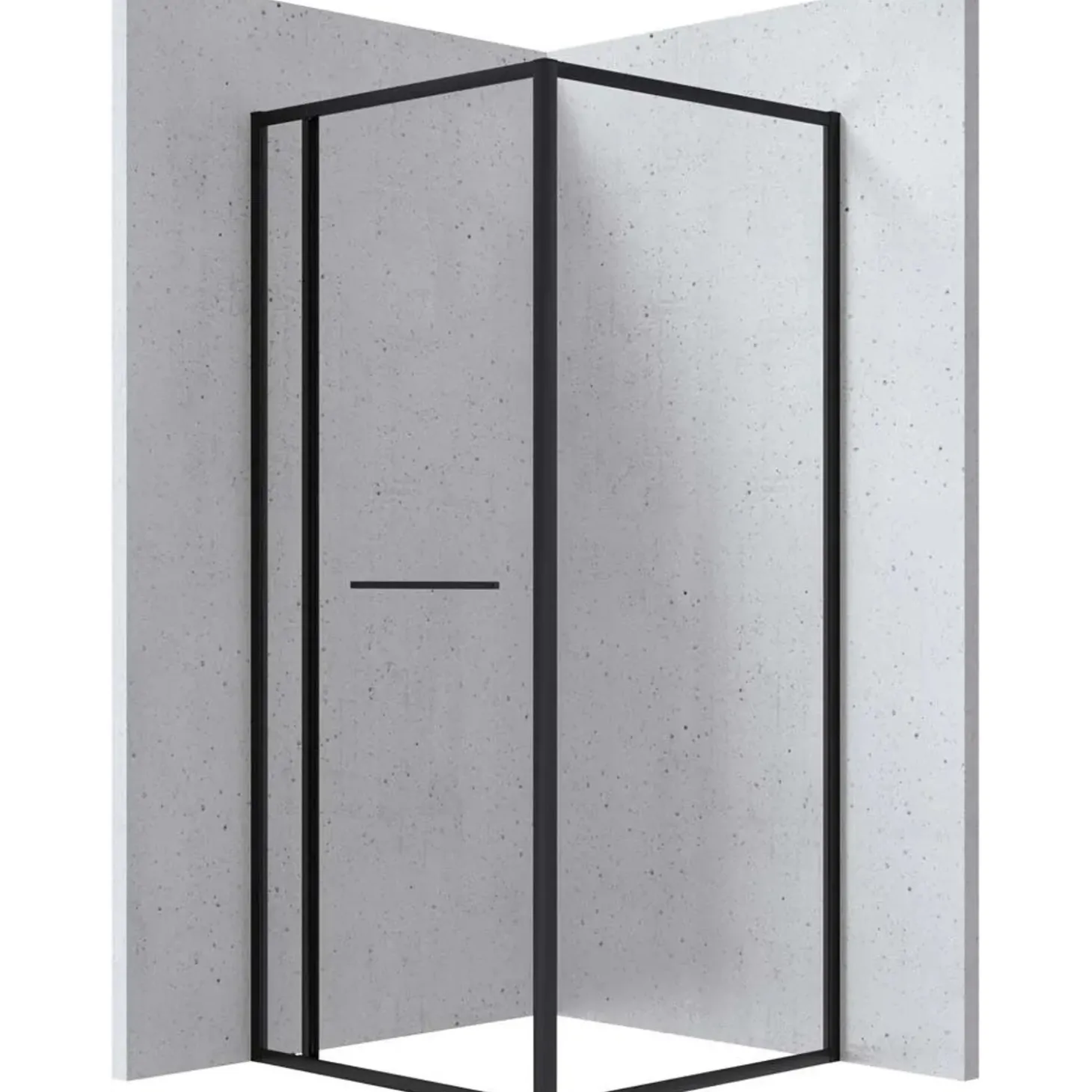 Cabina doccia quadrata Placetas Idrostile Punk vetro trasp 900x2000 mm nero