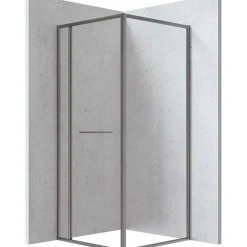 Cabina doccia quadrata Placetas Idrostile vetro trasparente 800x2000 mm titanio