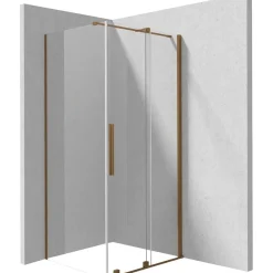 Cabina doccia rettangolare Cabaiguán Idrostile 1200x1950 mm bronzo spazzolato