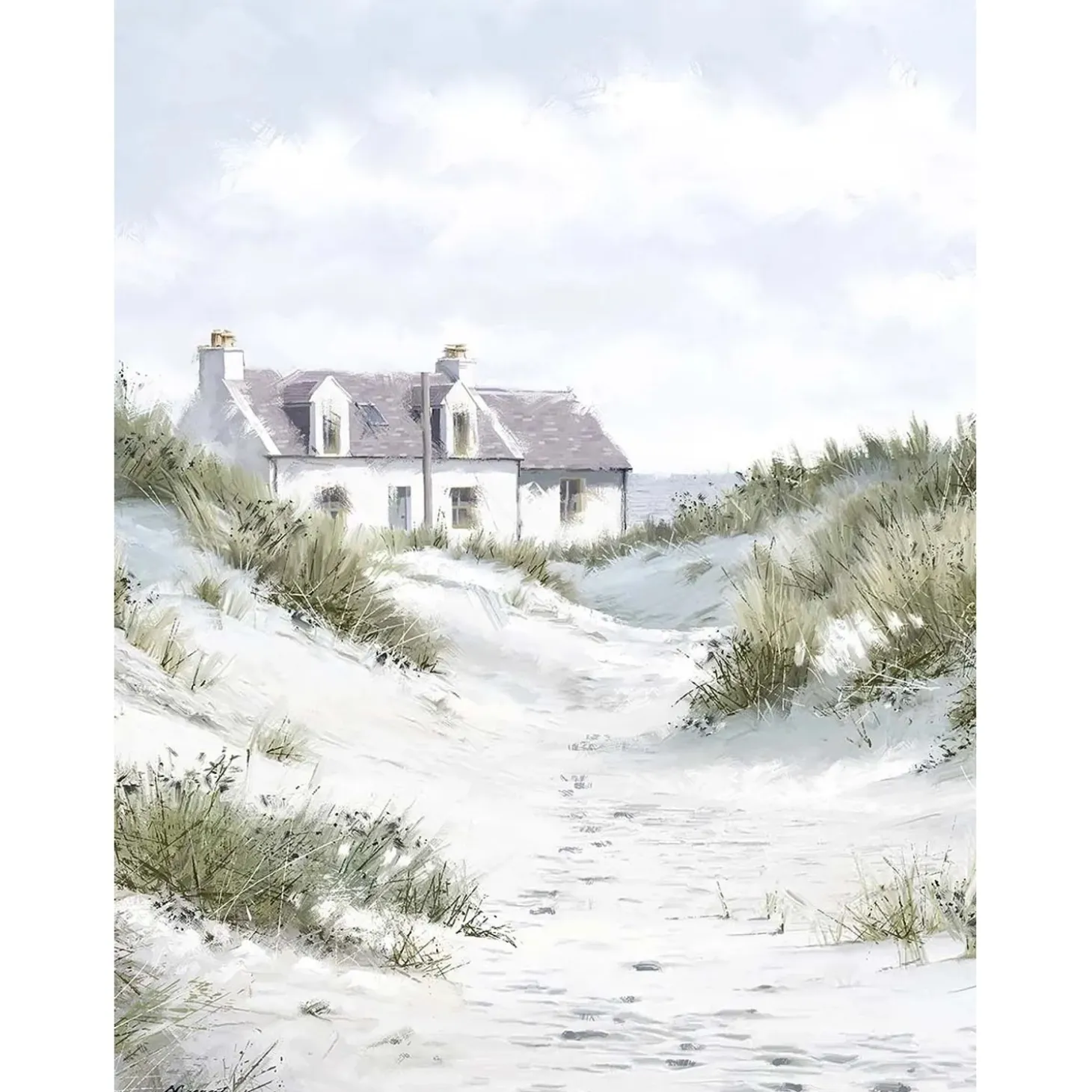 Canvas stampato immagine Beach House 60x80 cm