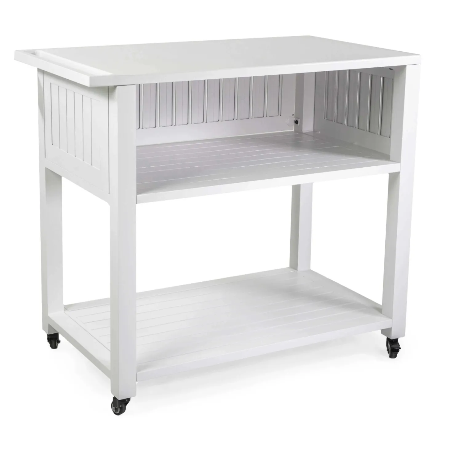Carrello da esterno in alluminio bianco 102x54,5 cm H 90 cm