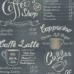 Carta da parati decorativa coffee shop